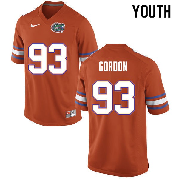 Youth #93 Moses Gordon Florida Gators College Football Jersey Orange
